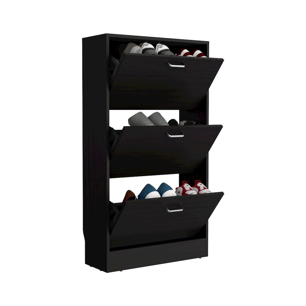 Inola High Pull Down Shoe Rack, Shoe Storage, Entryway, Bedroom, Black. Picture 2