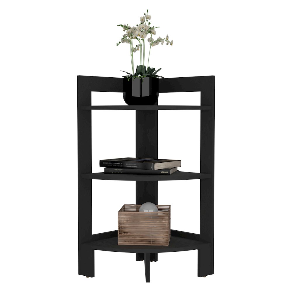 Riga Corner Side Table Black Wengue MDF. Picture 5