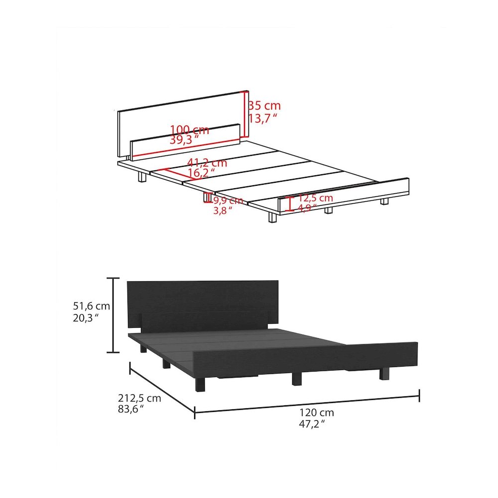 Kaia Twin Bed Black MDF. Picture 3