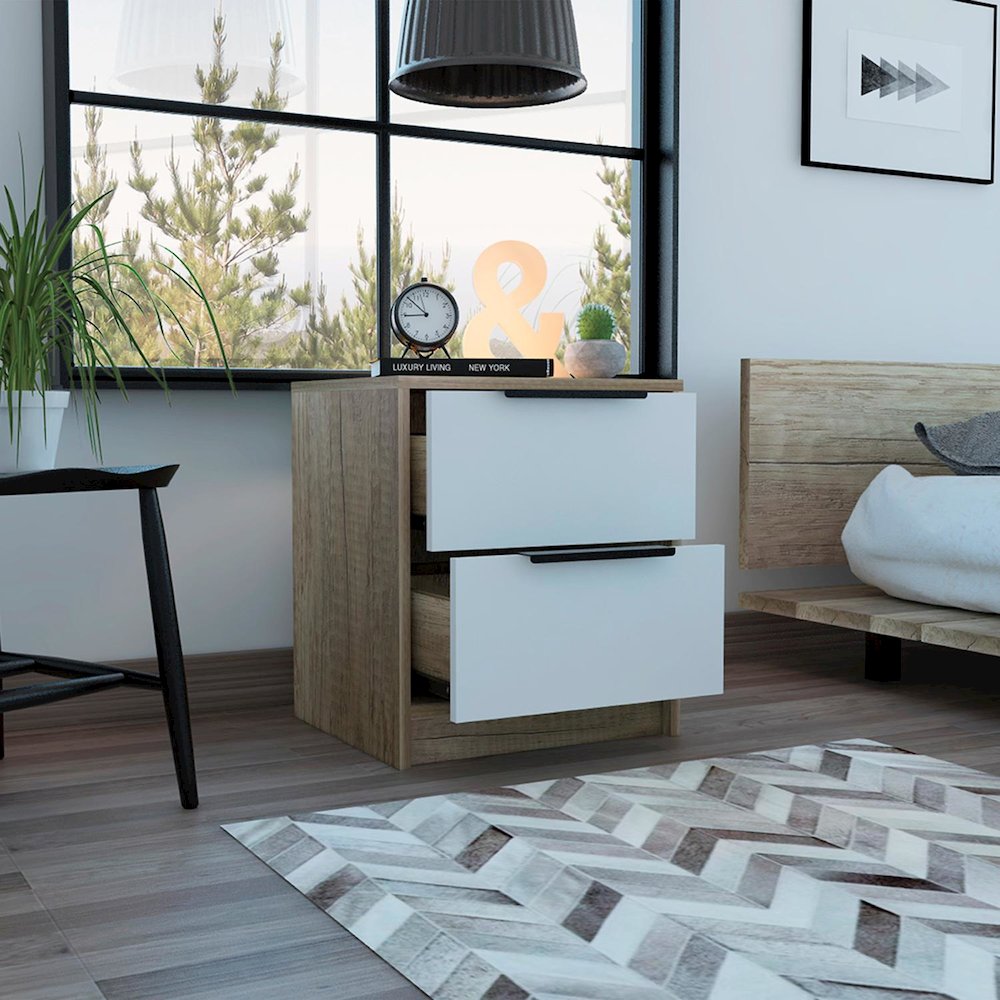 Kaia Nightstand White / Pine MDF. Picture 5