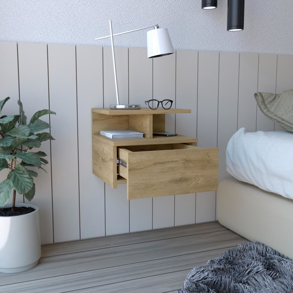 Adele Floating Nightstand Macadamia MDF. Picture 5
