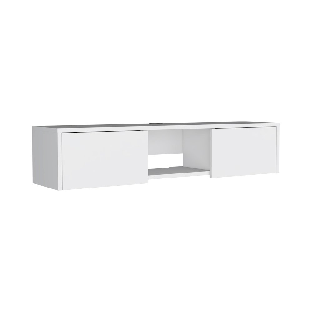 Glen Floating TV Stand White MDF. Picture 1