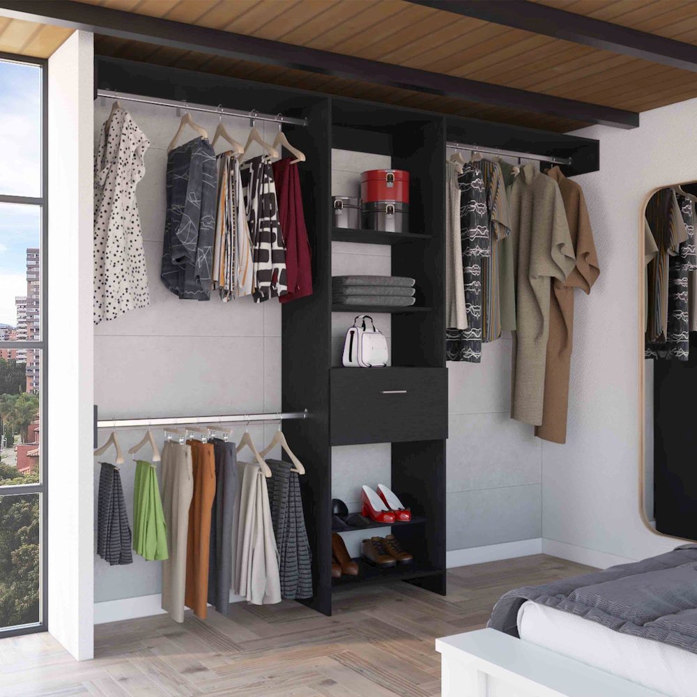 Manchester 250 Closet System Black MDF. Picture 3