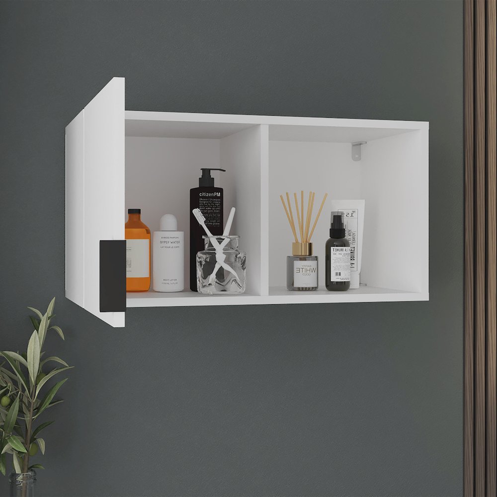 Medicine Cabinet with Mirror and Shelves, White. Picture 4