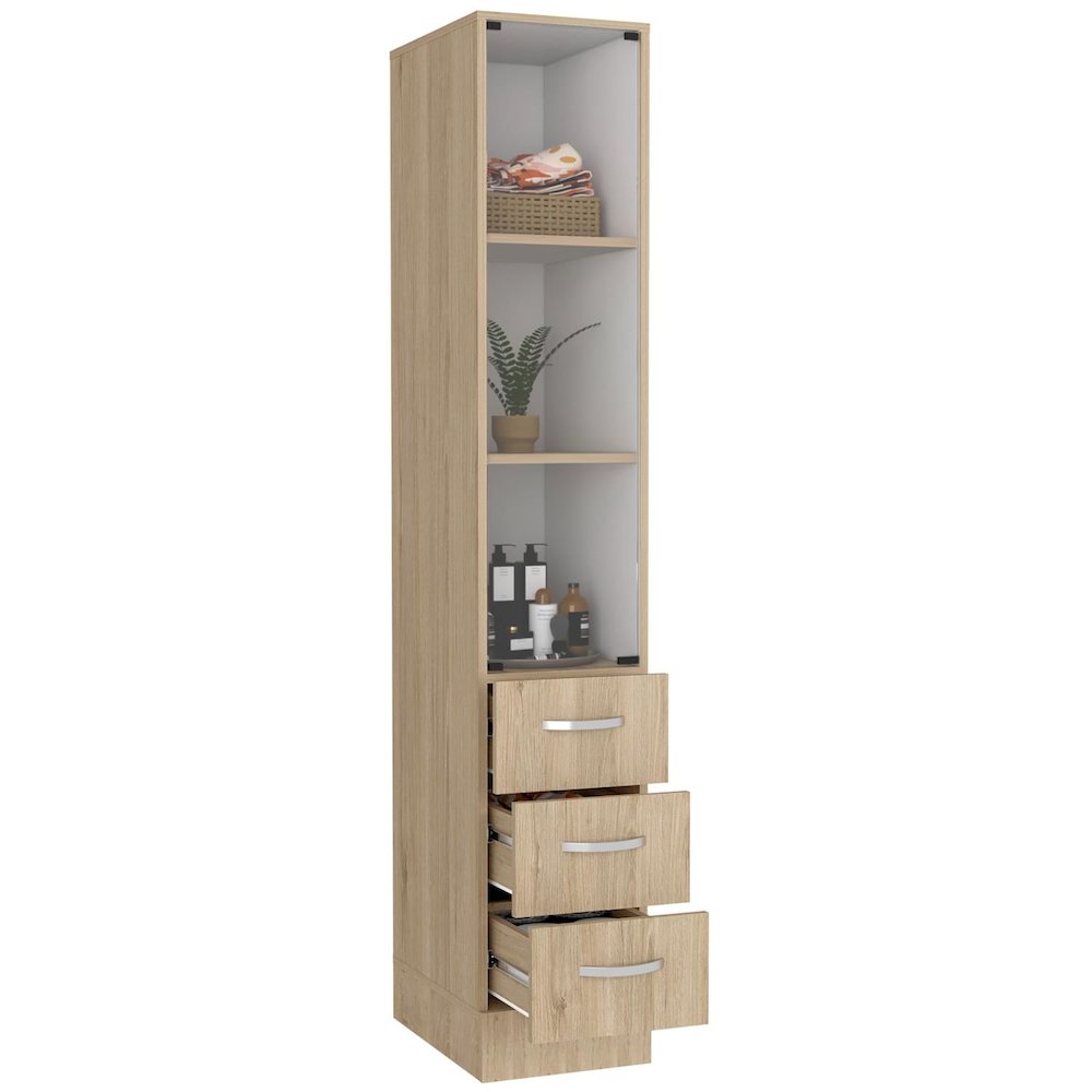 Sicilia Kitchen Island White / Light Oak MDF. Picture 2