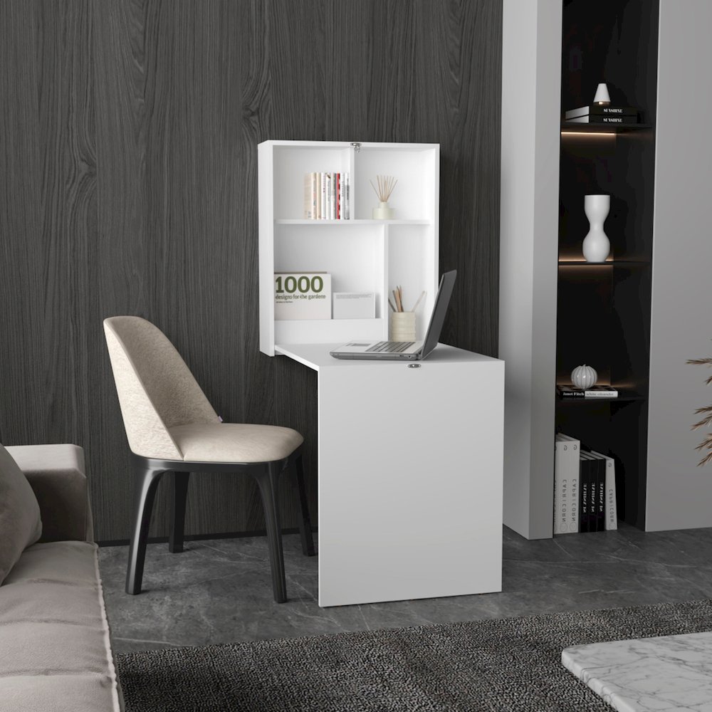 Atenea Kitchen Island White / Macadamia MDF. Picture 3
