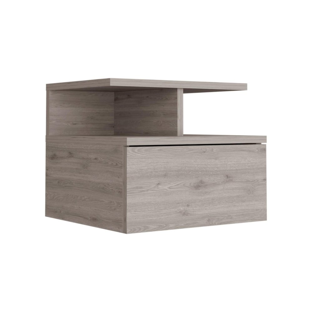 Adele Floating Nightstand Light Gray MDF. Picture 1