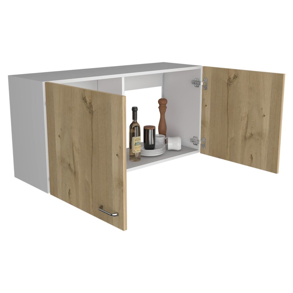 Napoles Wall Cabinet White / Light Oak MDF. Picture 2