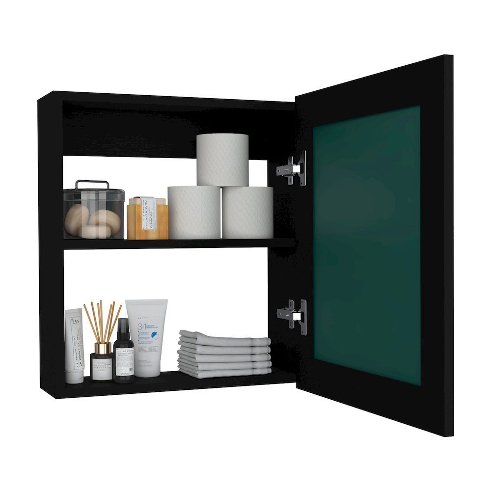 Luma Mirror Medicine Cabinet Black Wengue MDF. Picture 2