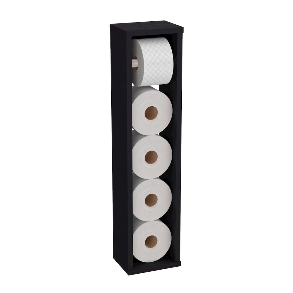 Bali Toilet Paper Holder Shelf Black Wengue MDF. Picture 5