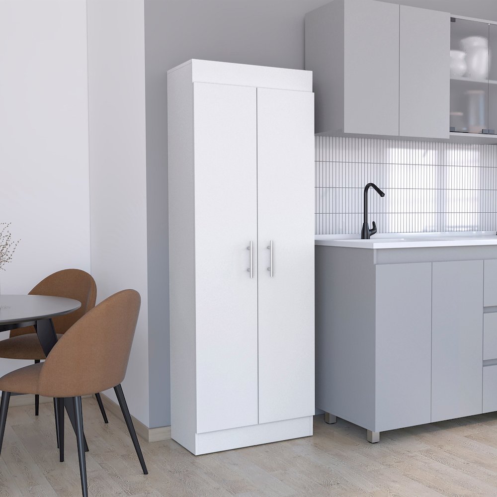 Nepal Pantry Cabinet White MDF. Picture 4