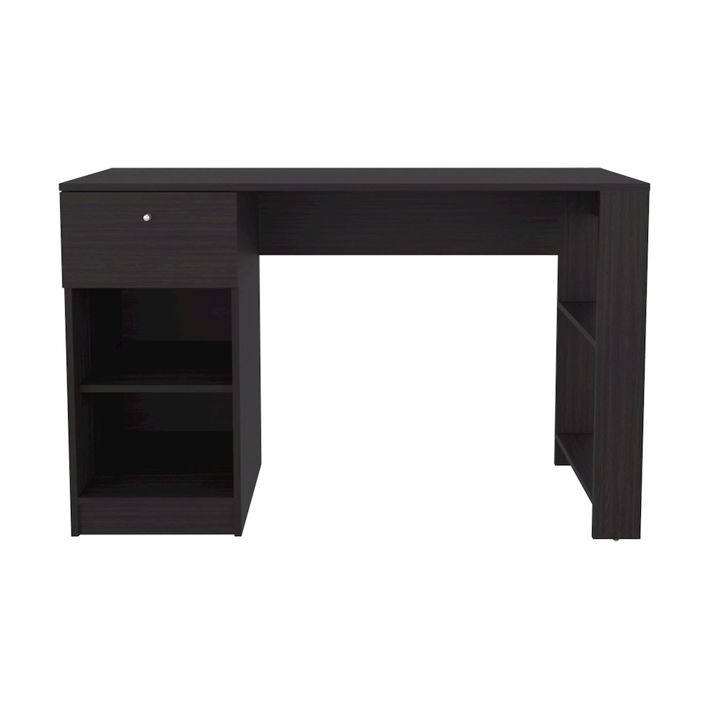 120-Home One Drawer Desk Black MDF. Picture 1