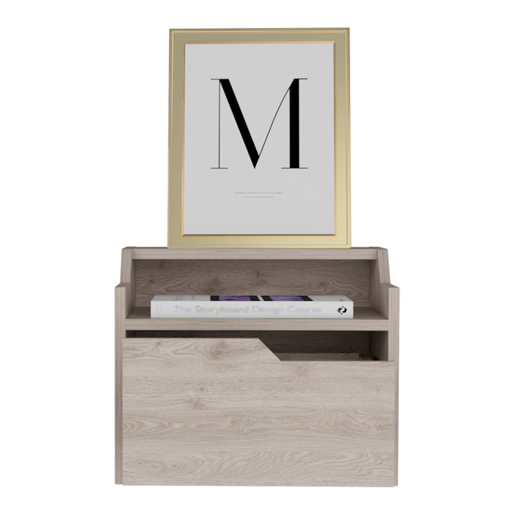 St Angelo Medicine Cabinet Light Oak / White MDF. Picture 2
