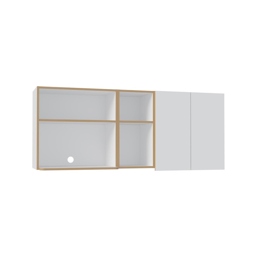 Corinto Wall Cabinet White - Natural Oak MDF. Picture 1