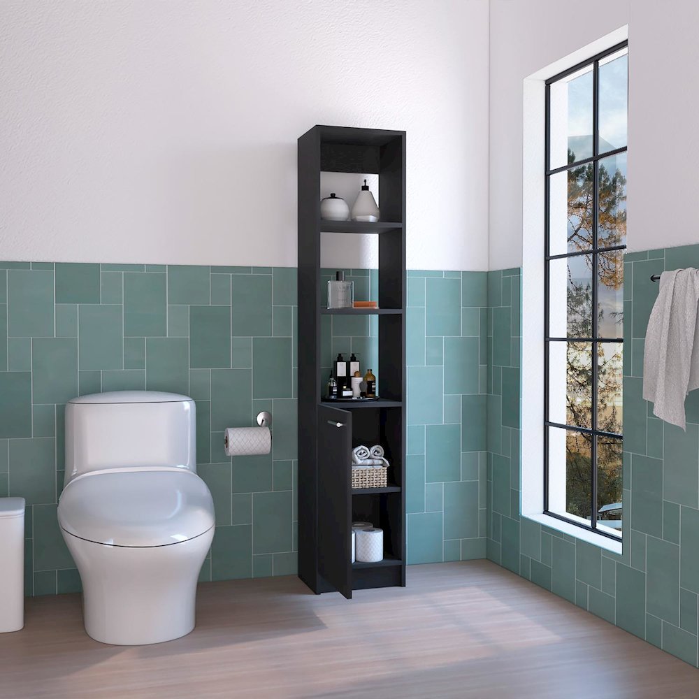 Jaspe Mirror Medicine Cabinet Black MDF. Picture 5