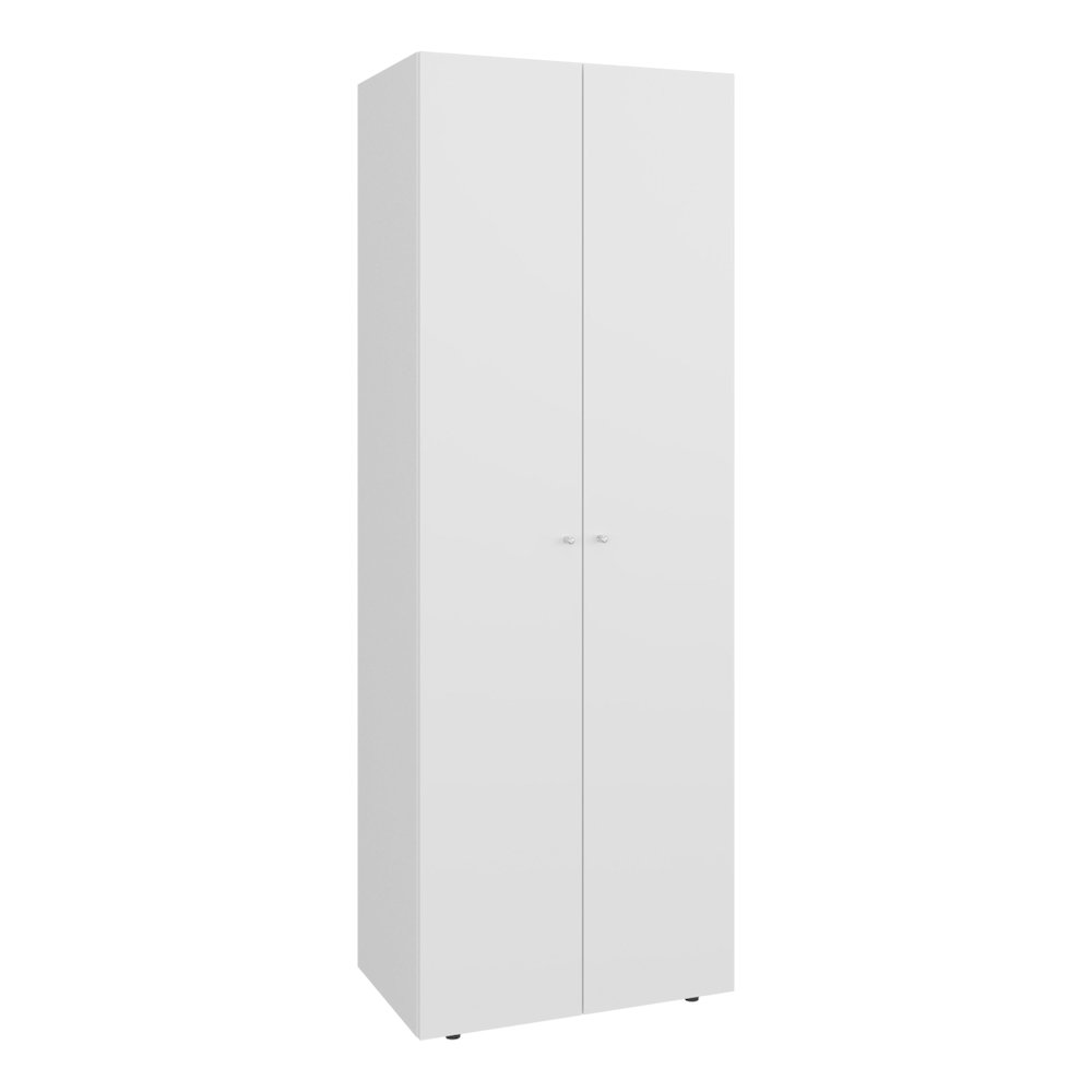 Home 2 Doors Closet System Armoire, Hanging Rod and Storage Shelf, White. Picture 2