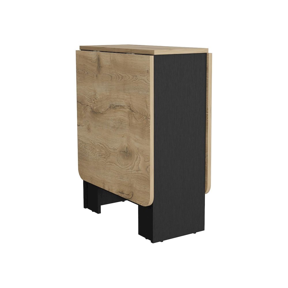 Gateleg Folding Table Black / Macadamia MDF. Picture 1