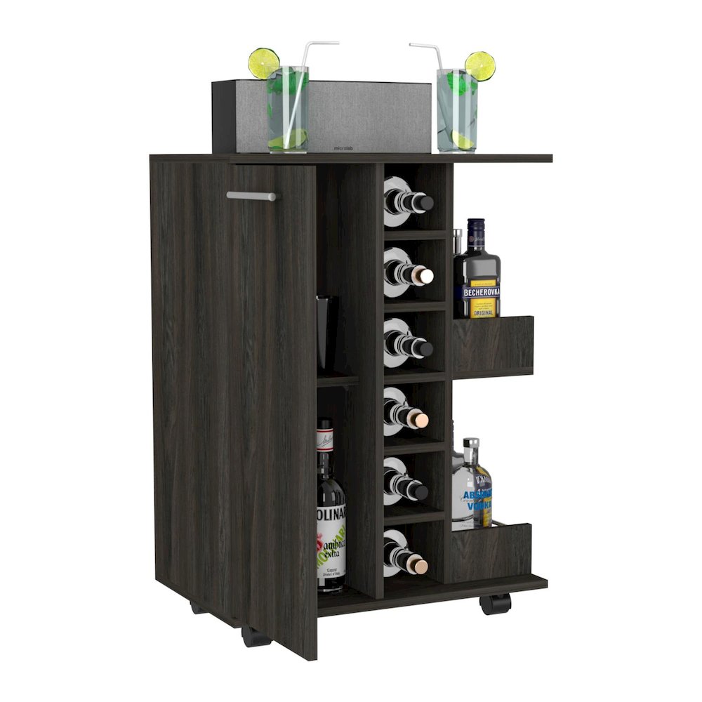 Bar Cart Espresso MDF. Picture 2