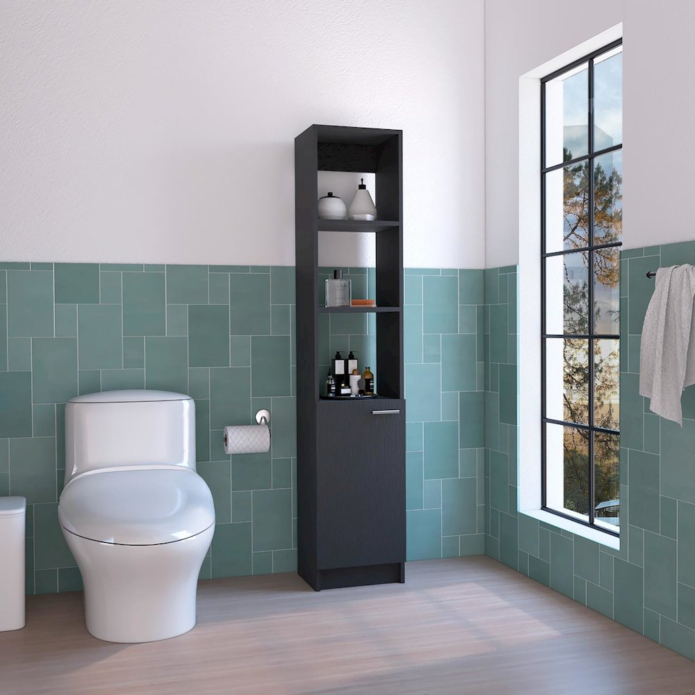Jaspe Mirror Medicine Cabinet Black MDF. Picture 3