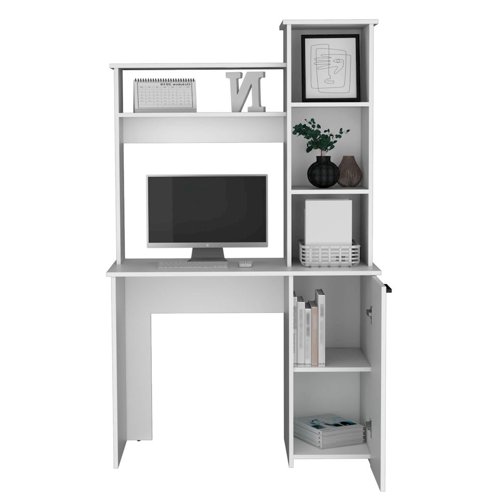 Carson Computer Desk with Hutch White MDF. Picture 5