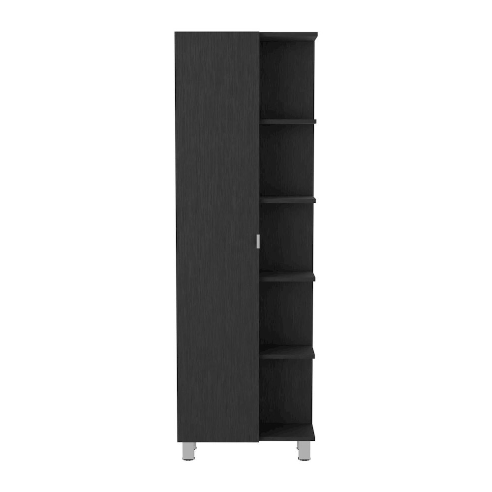 Urano Linen Cabinet Black MDF. Picture 1