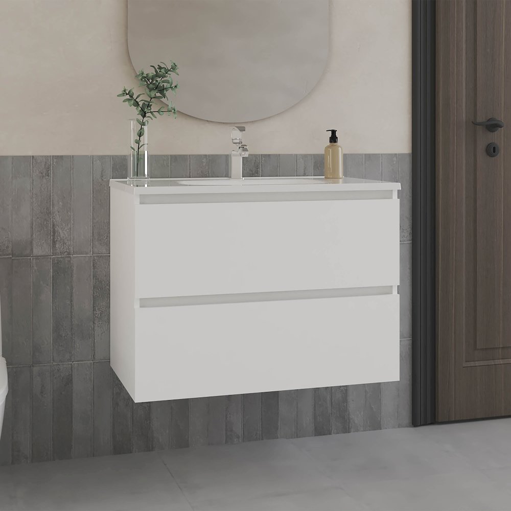 Tuhome Bathroom Cabinet Opalo  White MDF. Picture 3