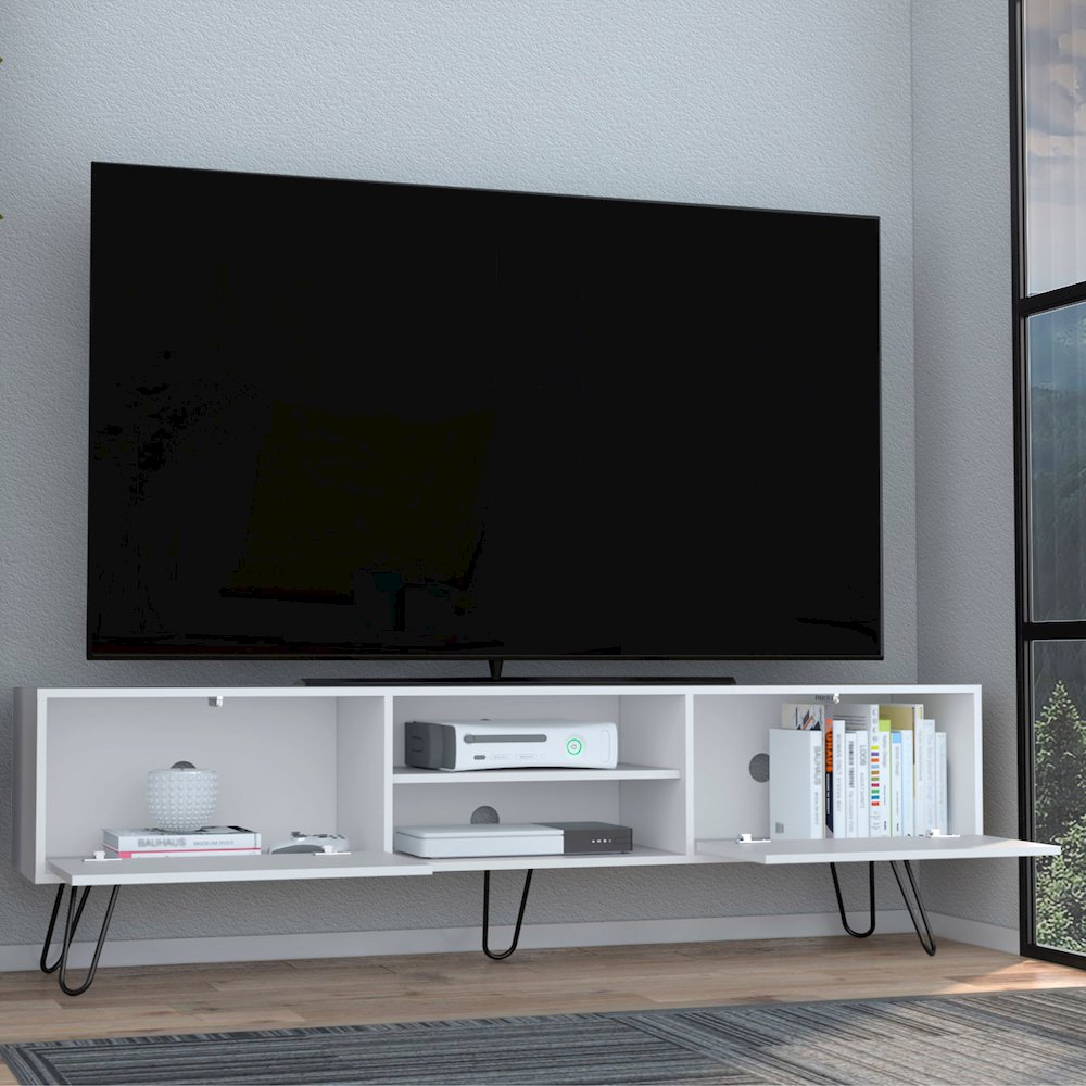 Vassel TV Stand White MDF. Picture 5