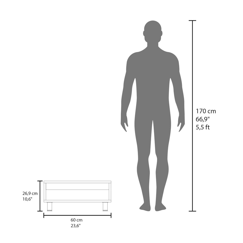 Eclipse Low Coffe Table White MDF. Picture 5