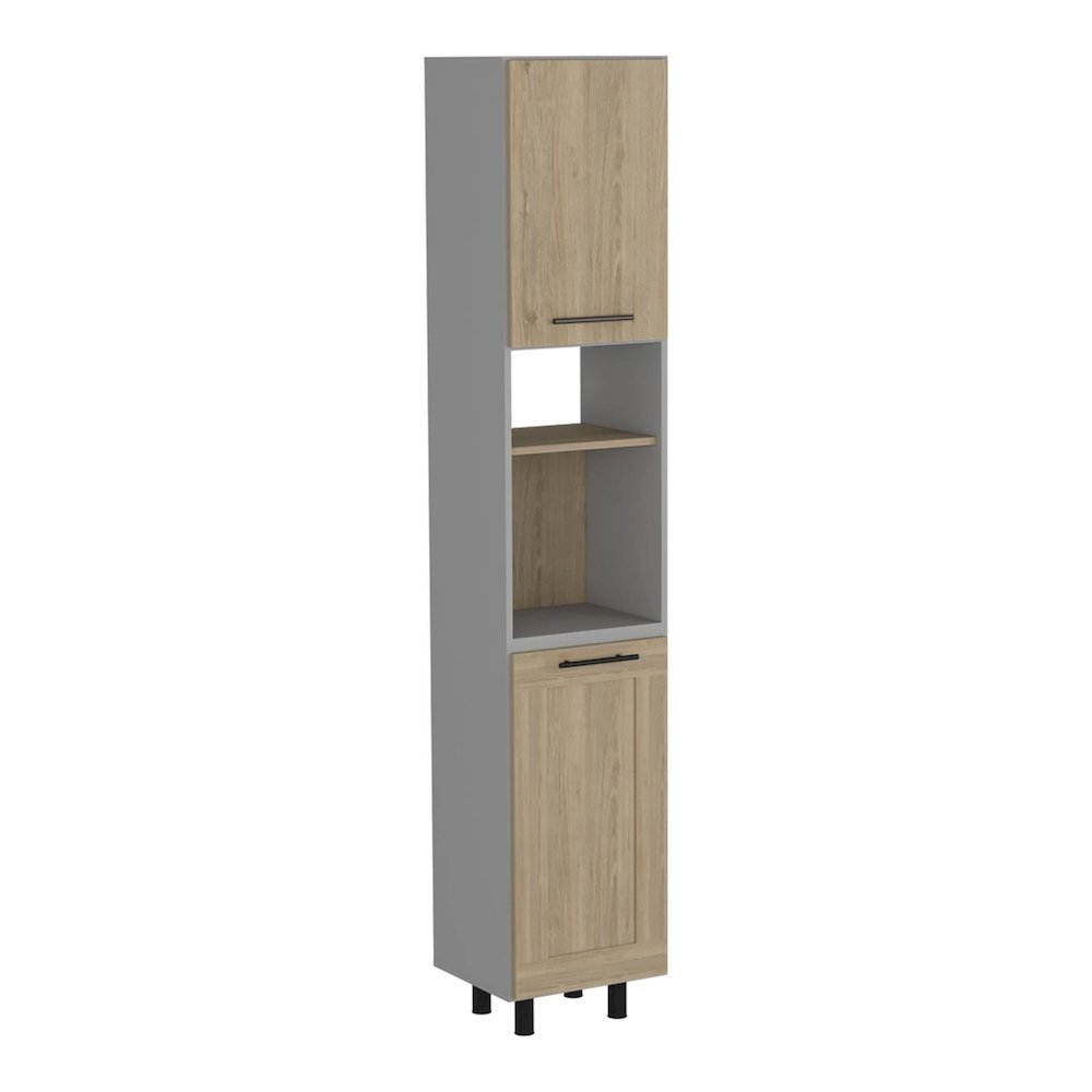 Hassel Kitchen Pantry Cabinet Light Pine MDF. Picture 1