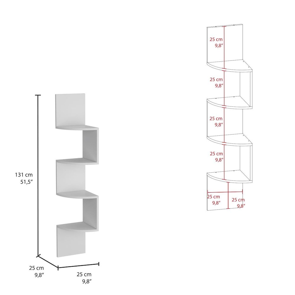 Rosset Corner Shelf White MDF. Picture 4