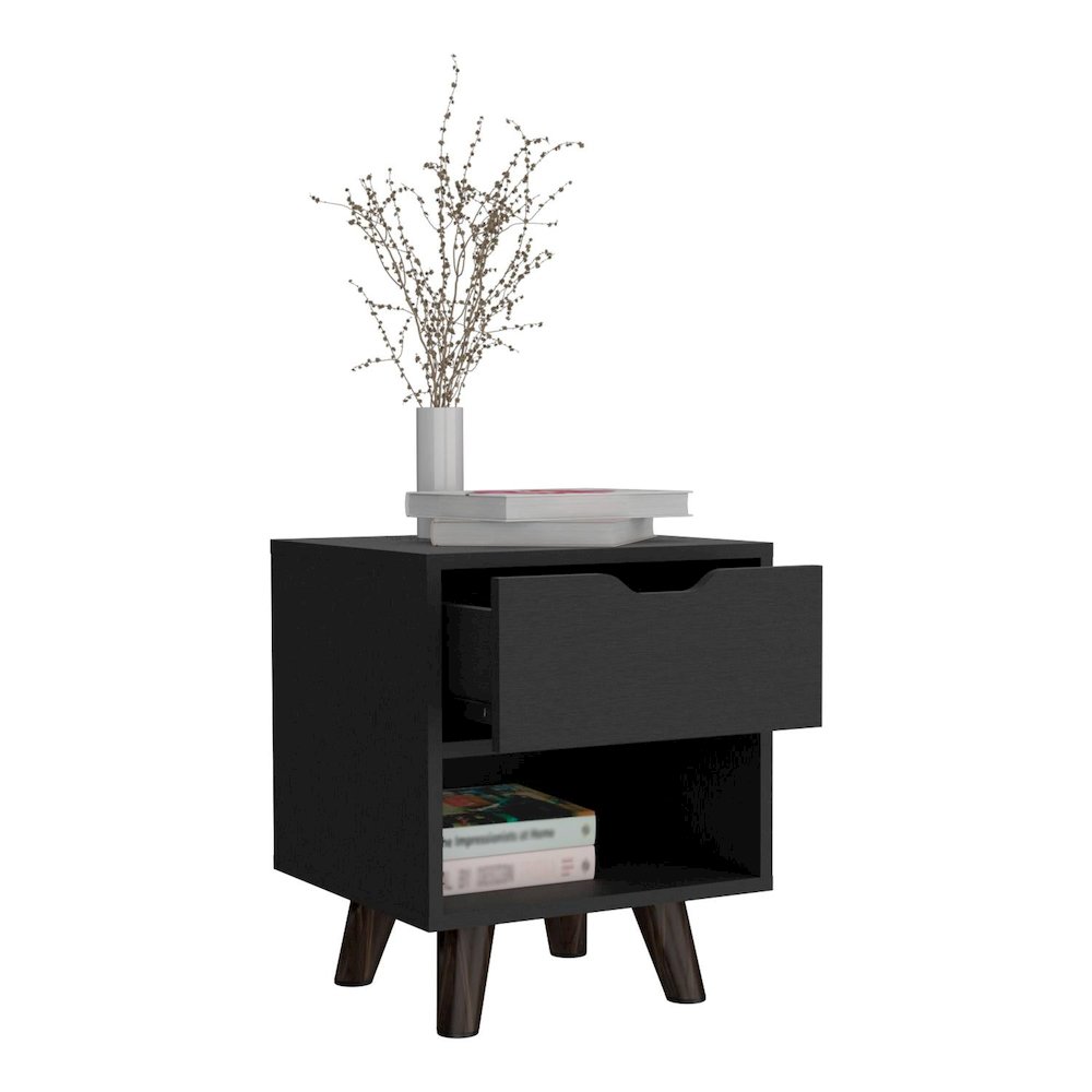 Crail Nightstand Black MDF. Picture 2