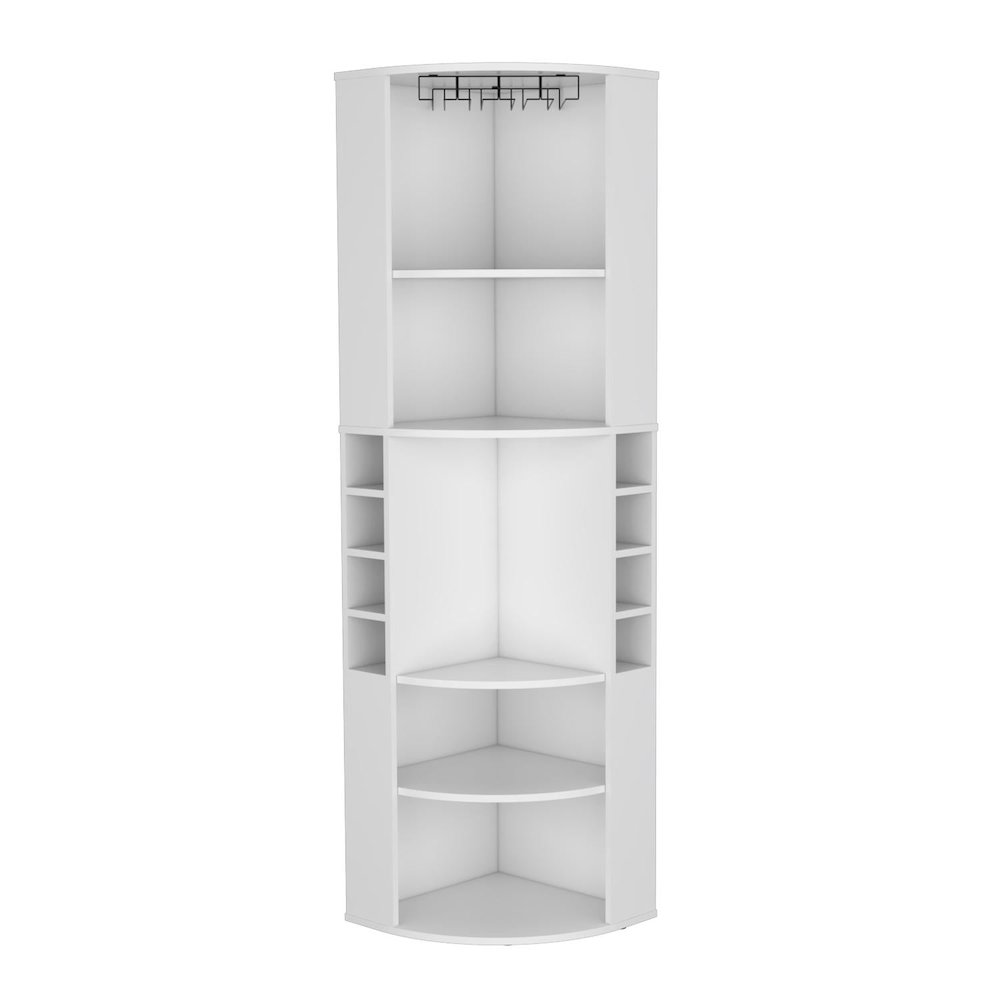 Oban Corner Bar Cabinet White MDF. Picture 5