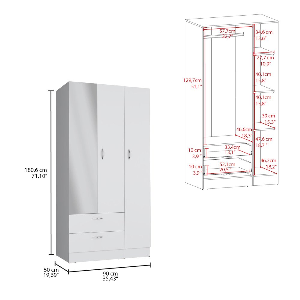 Riverside Armoire White MDF. Picture 4
