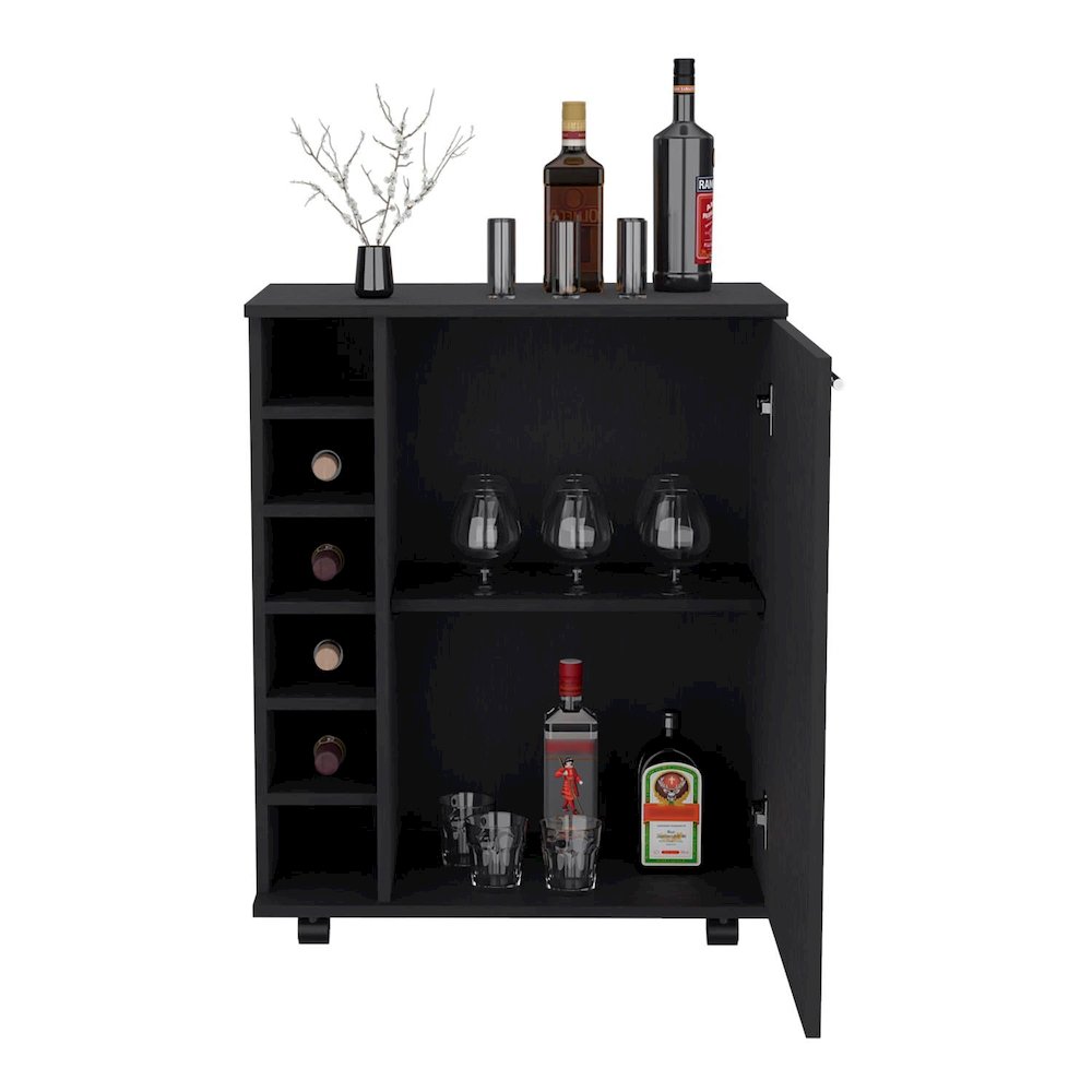 Wick Bar Cart Black MDF. Picture 2