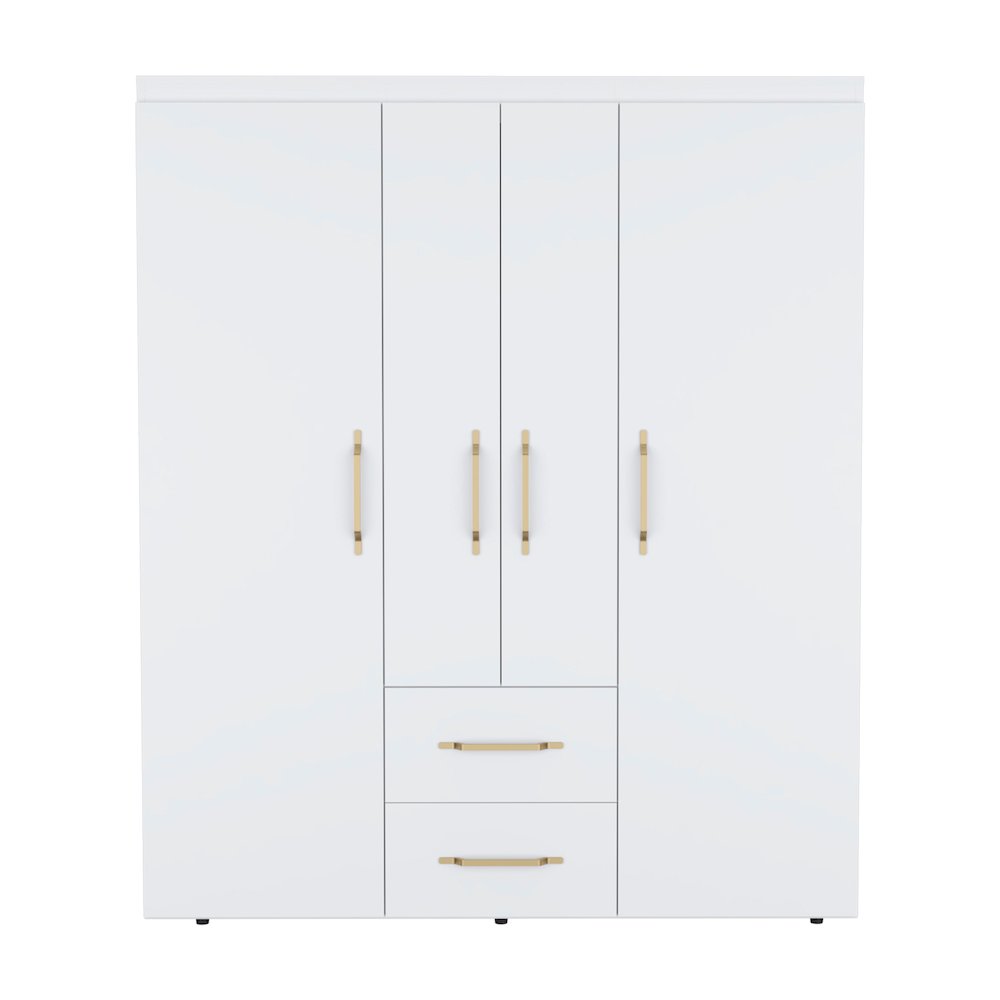 Bariloche 4-Door Armoire White MDF. Picture 1