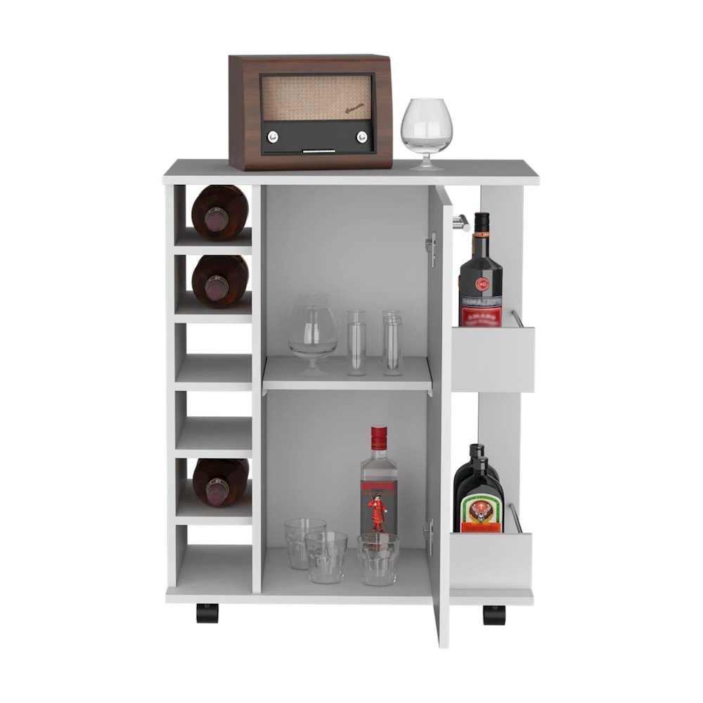 Lothian Bar Cart White MDF. Picture 2