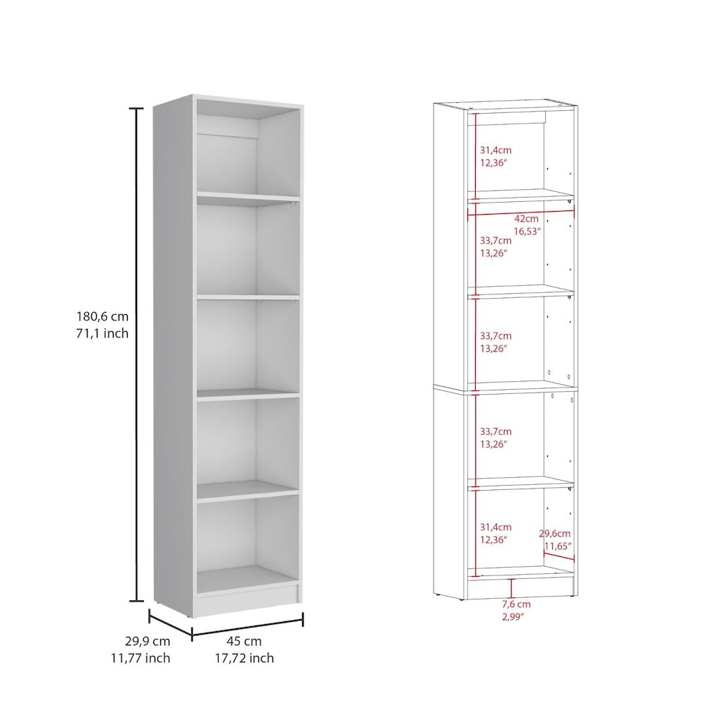 Home Xs Bookcase White MDF. Picture 4