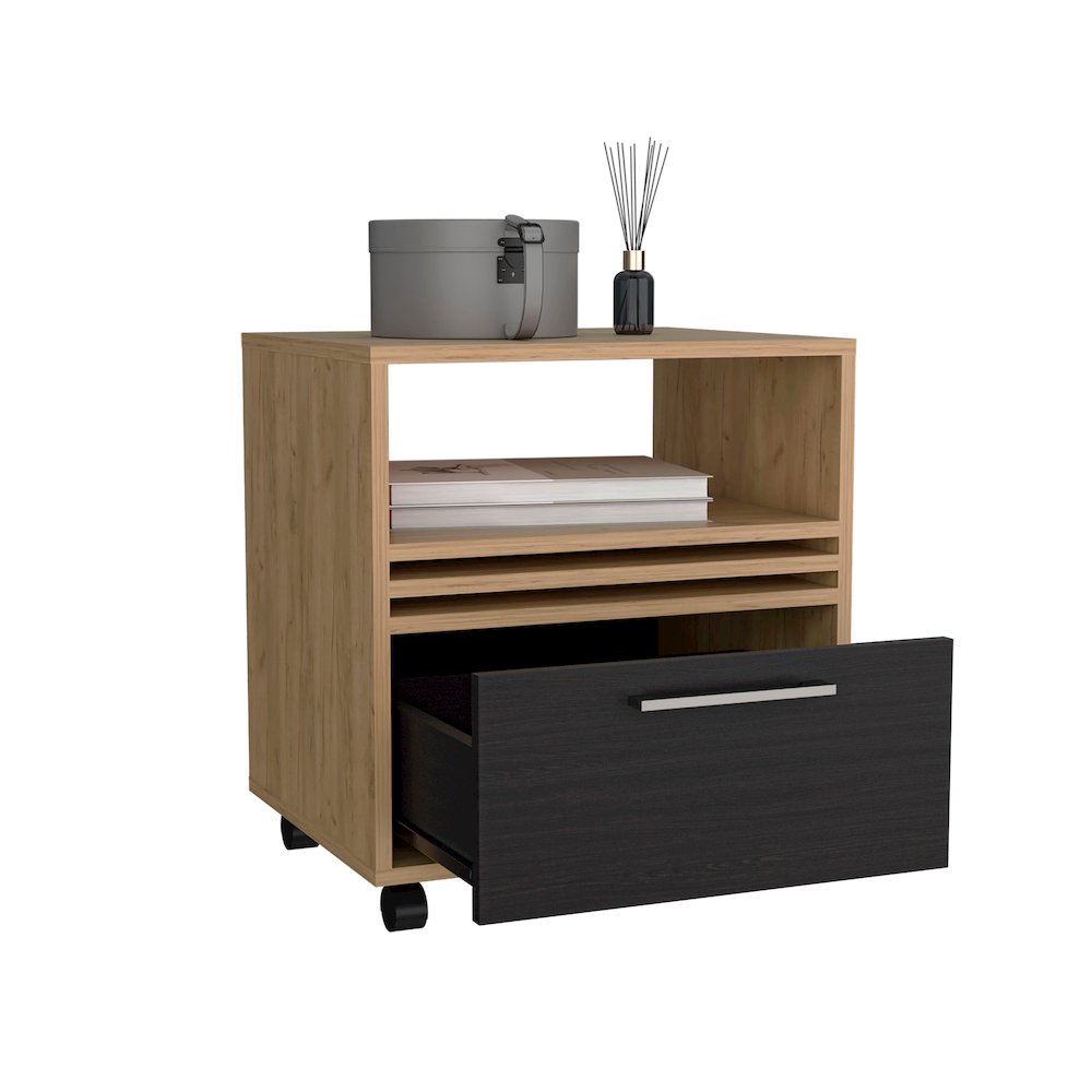 Chicago Corner Bar Cabinet Macadamia MDF. Picture 1