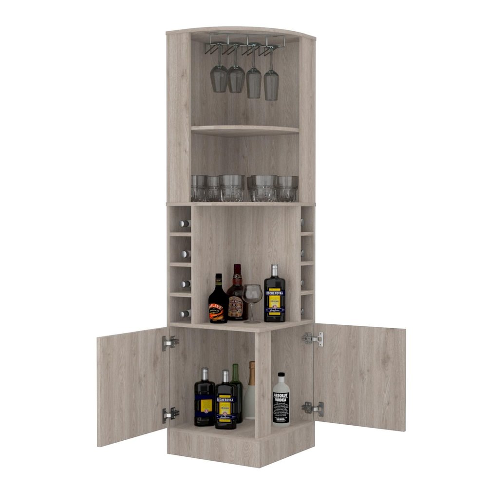 Syrah Bar Cabinet Light Gray MDF. Picture 2