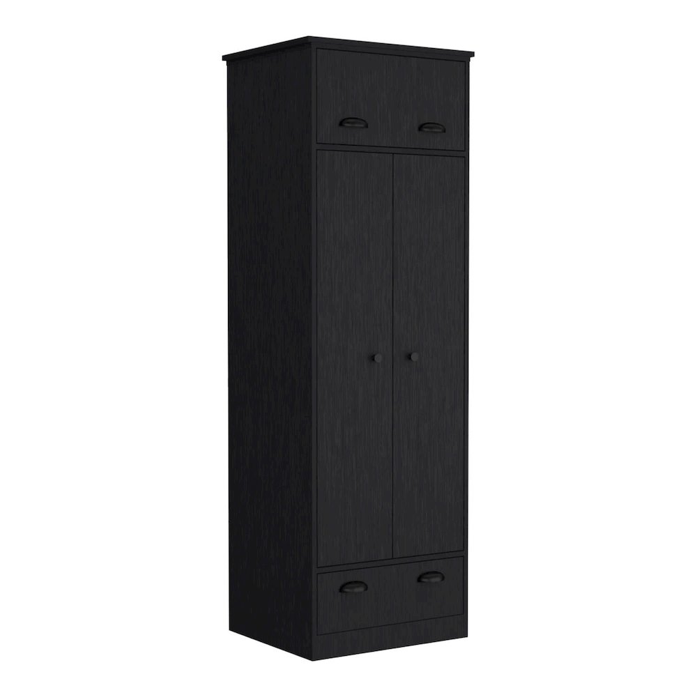 Falkland Armoire Black MDF. Picture 1