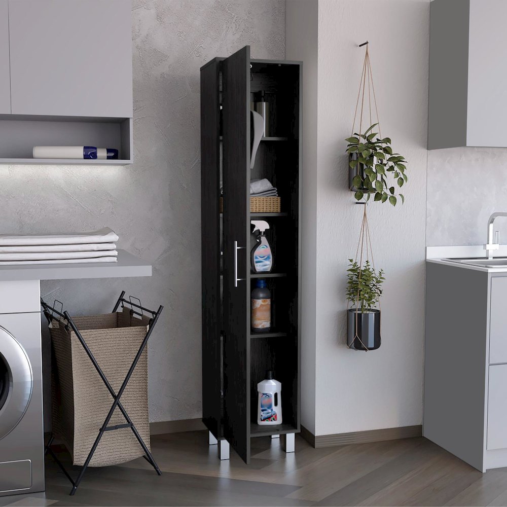 Laska Storage Cabinet Smokey Oak MDF. Picture 5