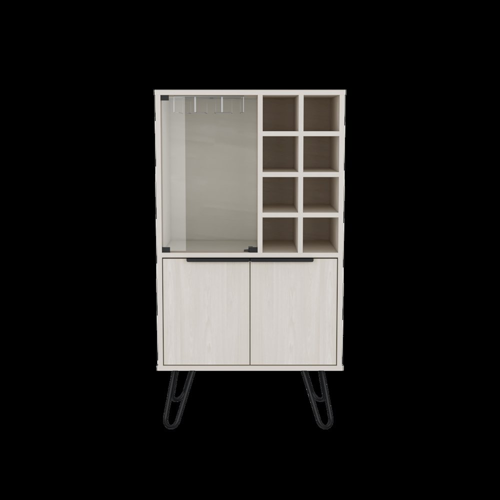Aster 23" Wide Bar Cabinet White Washed Oak MDF. Picture 1