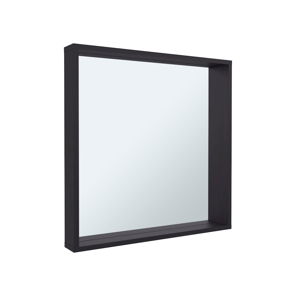 Medicine Cabinet with Mirror and Storage, Wall-Mounted Bathroom Organizer, Black. Picture 5