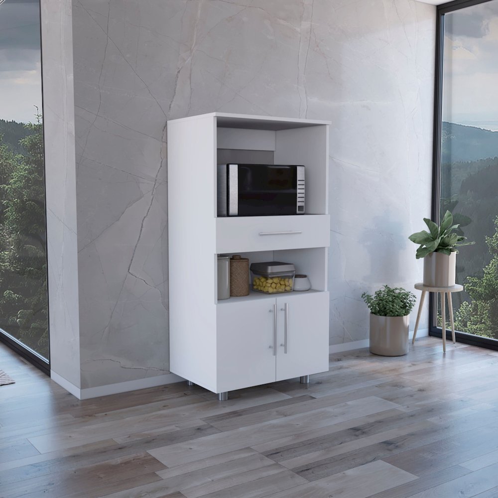 Worland Pantry Cabinet White MDF. Picture 4