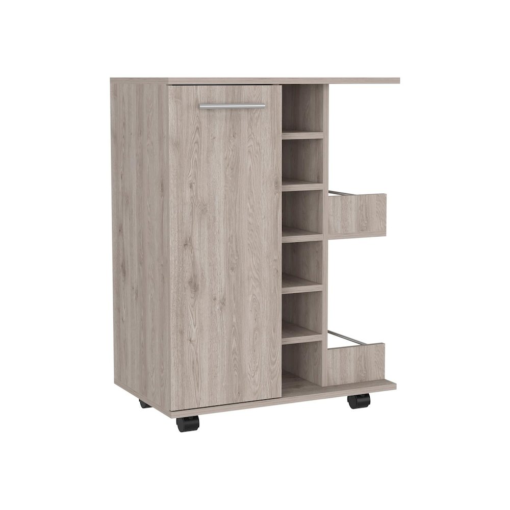 Bar Cart Light Gray MDF. Picture 1