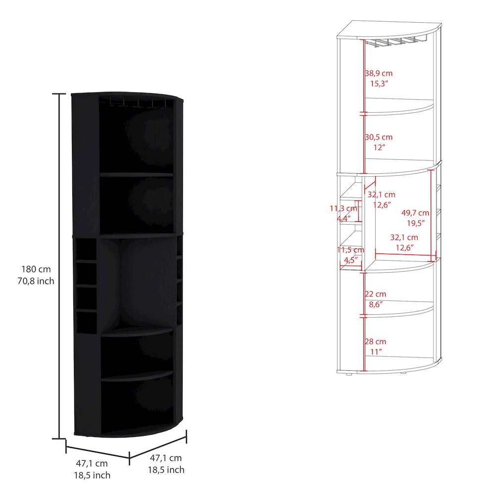 Being Kava Bar Cabinet Black MDF. Picture 4