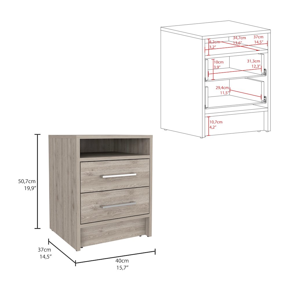 Eter Nightstand Light Gray MDF. Picture 4