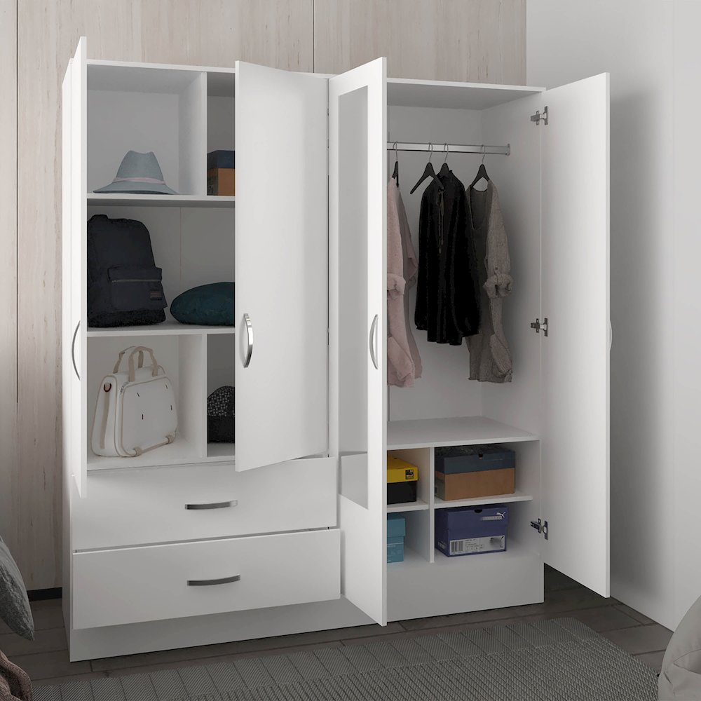 Bolton 160 Armoire White MDF. Picture 5