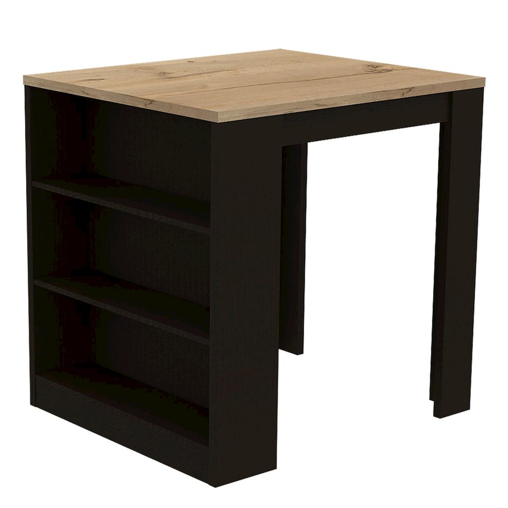Tanna Kitchen Island Black / Pine MDF. Picture 1