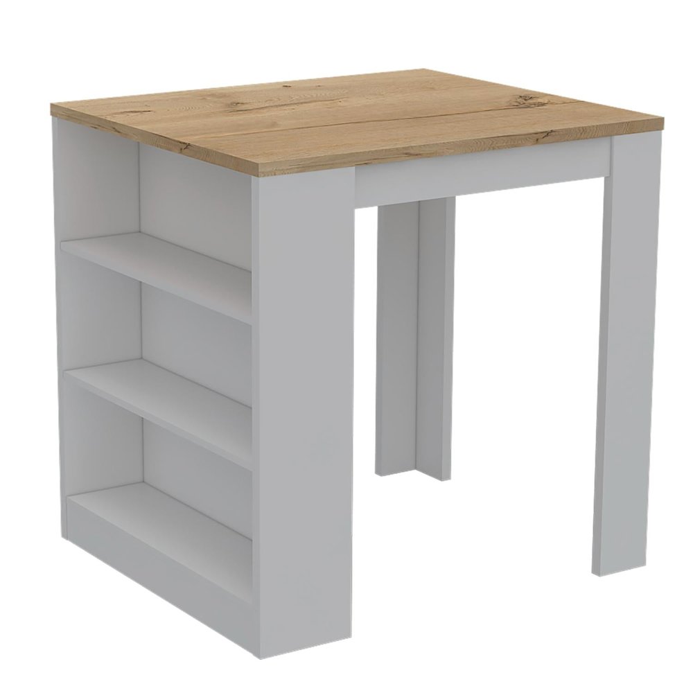 Tanna Kitchen Island White / Light Oak MDF. Picture 1
